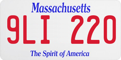 MA license plate 9LI220