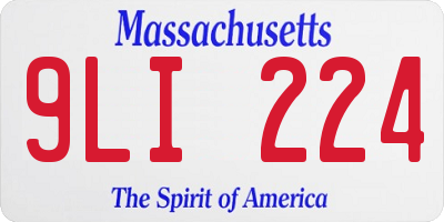 MA license plate 9LI224
