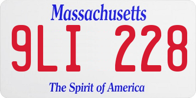 MA license plate 9LI228
