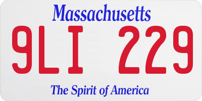 MA license plate 9LI229