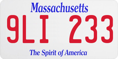 MA license plate 9LI233