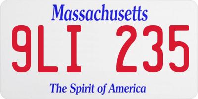 MA license plate 9LI235