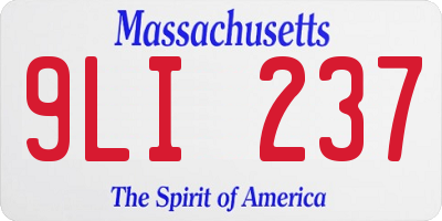 MA license plate 9LI237