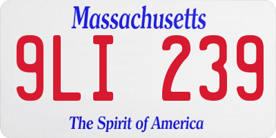 MA license plate 9LI239
