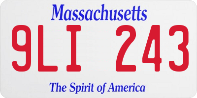 MA license plate 9LI243