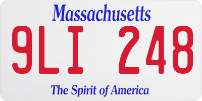 MA license plate 9LI248