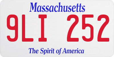MA license plate 9LI252