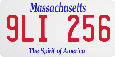 MA license plate 9LI256