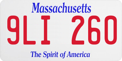 MA license plate 9LI260