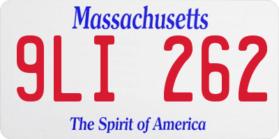 MA license plate 9LI262