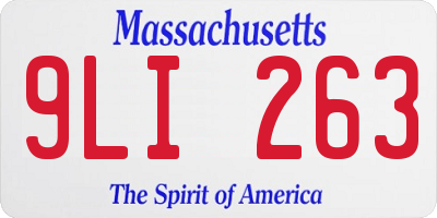 MA license plate 9LI263