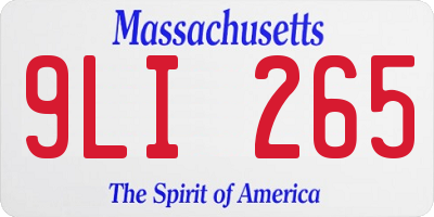 MA license plate 9LI265