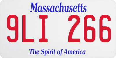 MA license plate 9LI266