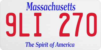 MA license plate 9LI270
