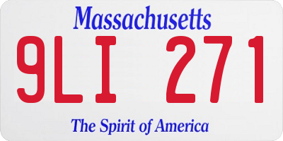 MA license plate 9LI271