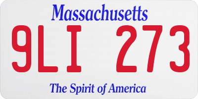 MA license plate 9LI273