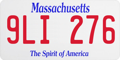 MA license plate 9LI276