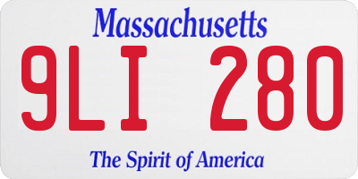 MA license plate 9LI280
