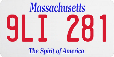 MA license plate 9LI281