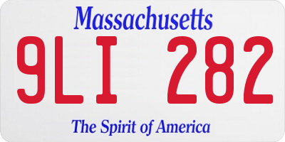 MA license plate 9LI282