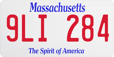 MA license plate 9LI284