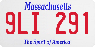 MA license plate 9LI291