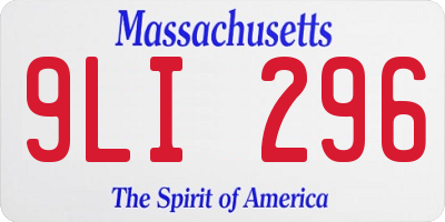 MA license plate 9LI296