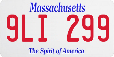 MA license plate 9LI299