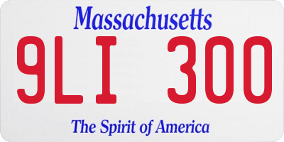 MA license plate 9LI300