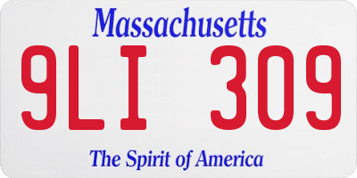 MA license plate 9LI309