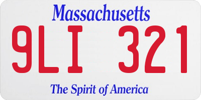 MA license plate 9LI321