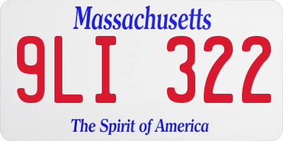 MA license plate 9LI322
