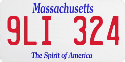 MA license plate 9LI324