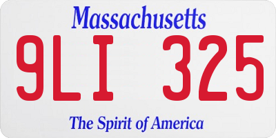 MA license plate 9LI325
