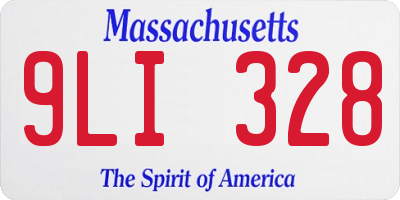 MA license plate 9LI328