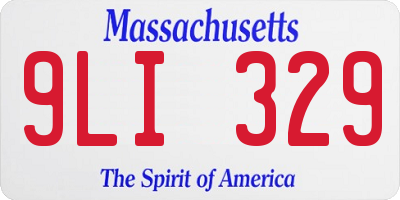 MA license plate 9LI329