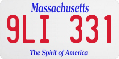 MA license plate 9LI331