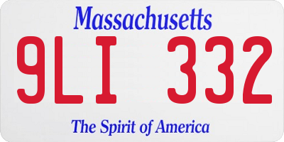 MA license plate 9LI332