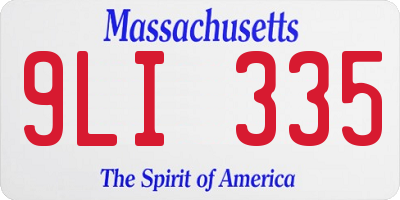 MA license plate 9LI335