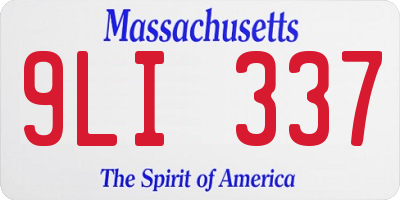 MA license plate 9LI337