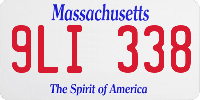 MA license plate 9LI338