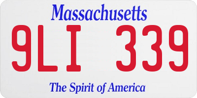 MA license plate 9LI339