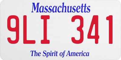 MA license plate 9LI341