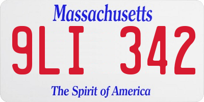 MA license plate 9LI342