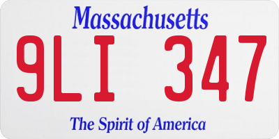 MA license plate 9LI347