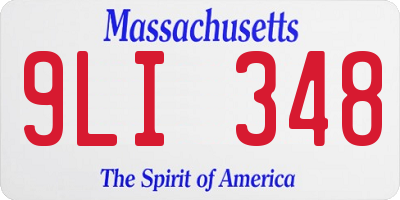 MA license plate 9LI348