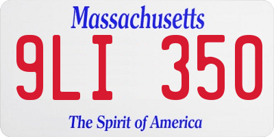 MA license plate 9LI350