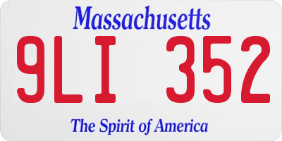 MA license plate 9LI352