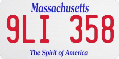 MA license plate 9LI358