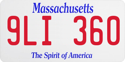 MA license plate 9LI360